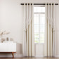 Set of 2 132x304cm Blockout Sheer Curtains Beige