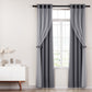 Set of 2 132x304cm Blockout Sheer Curtains Charcoal