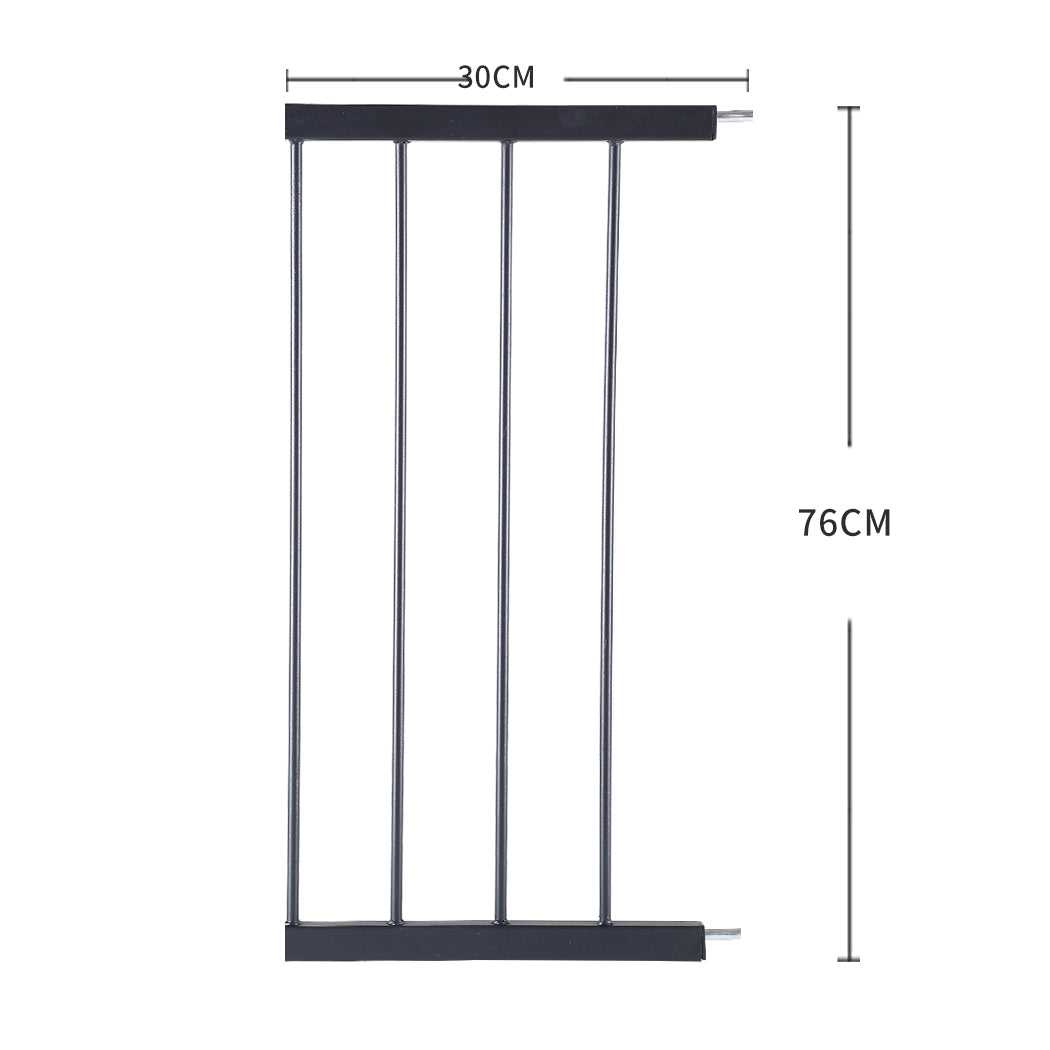Baby Kids Safety Security Gate Stair Barrier Doors Extension Panels 30cm Black