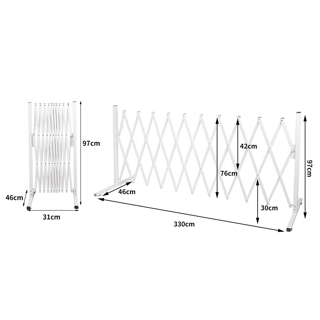 Garden Gate Security Pet Baby Fence Barrier Safety Aluminum Indoor Outdoor - White