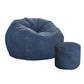 Bean Bag Chair Cover Home Game Seat Lazy Sofa Cover Large With Foot Stool