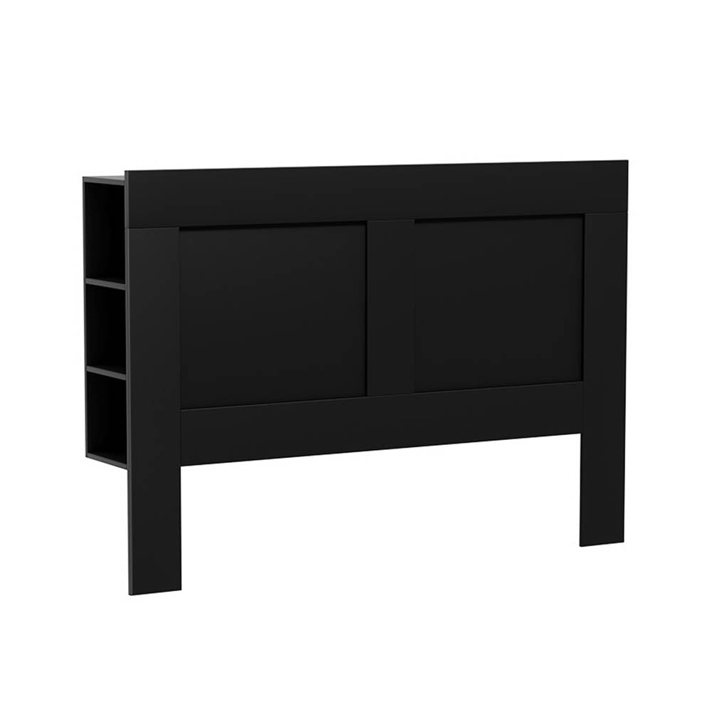 Bed Head With Shelves Headboard Bedhead Base - Black Queen