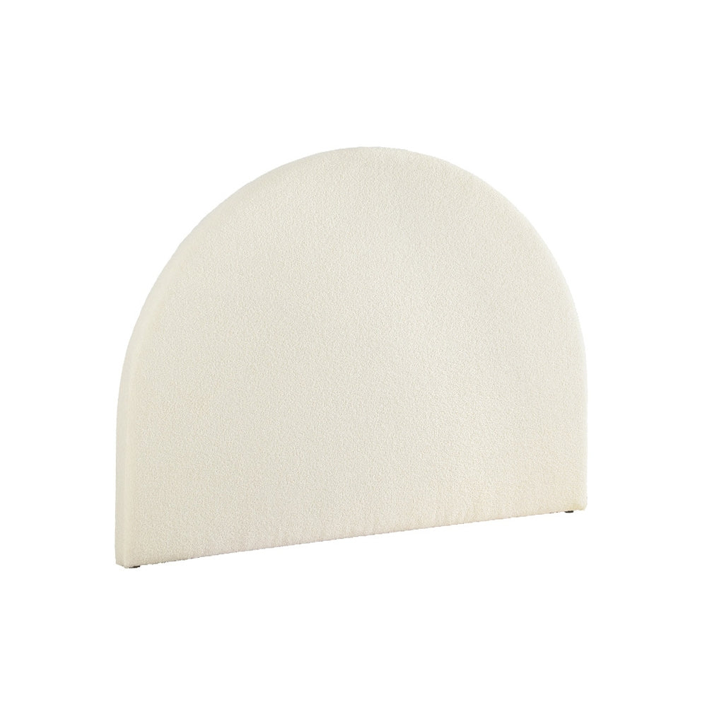 Bed Head Bouclé Headboard Bedhead Base - White Queen