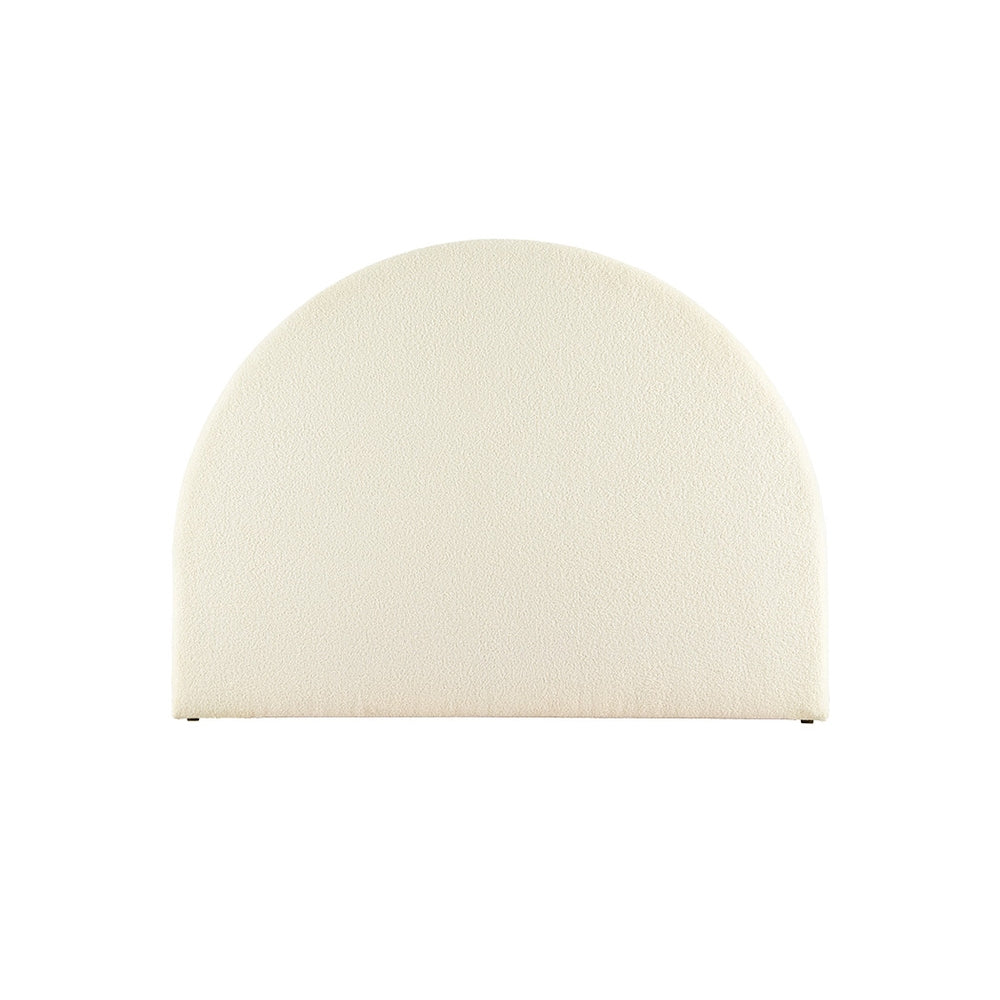 Bed Head Bouclé Headboard Bedhead Base - White Queen