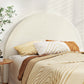 Bed Head Bouclé Headboard Bedhead Base - White Queen
