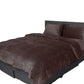 KING Luxury Flannel Quilt Cover with Pillowcase - Brown