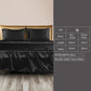 QUEEN Sheets Fitted Flat Bed Sheet Pillowcases - Black