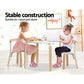 Paige 3-Piece Kids Table & Chairs Set Nordic Desk Activity Study Play Children Modern - White & Wood