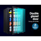 Devanti 115L Bar Fridge Glass Door with Light Black