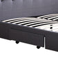 Thale Bed Frame Fabric Base With Storage Drawer Wooden - Dark Grey Queen