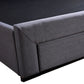 Thale Bed Frame Fabric Base With Storage Drawer Wooden - Dark Grey Queen
