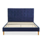 Venlo Bed Frame Base Platform Wooden Velvet with Headboard Blue - Double