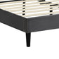 Velsen Bed Frame Base Platform Wooden Velvet with Headboard Grey - Queen
