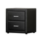 Kildonan PVC Leather Bedside Tables with 2 Drawers - Black