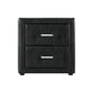 Kildonan PVC Leather Bedside Tables with 2 Drawers - Black