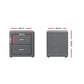 Kildonan Fabric Bedside Tables with 2 Drawers - Grey