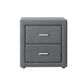 Kildonan PVC Leather Bedside Tables with 2 Drawers - Grey