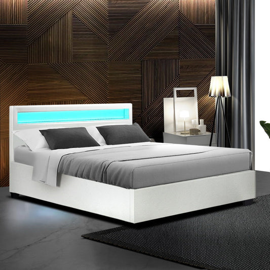 Mars Bed & Mattress Package - White Double