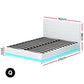 Azalea LED Bed Frame PU Leather Gas Lift Storage - White Queen