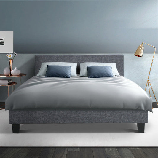 Saturn Bed & Mattress Package - Grey Double