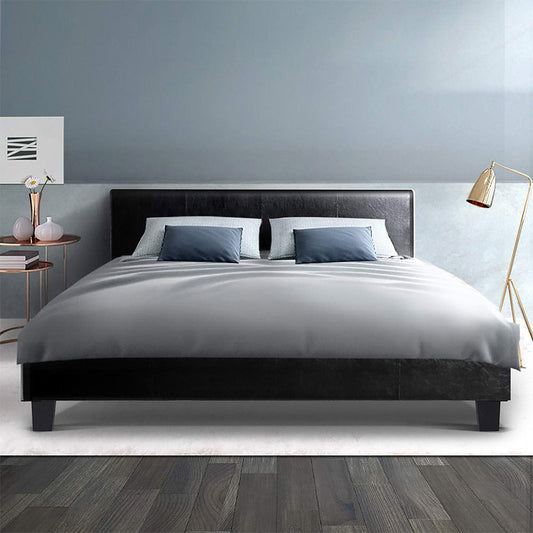 Saturn Bed & Mattress Package - Black Double