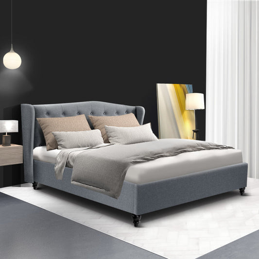Diamond Bed & Mattress Package - Grey Double