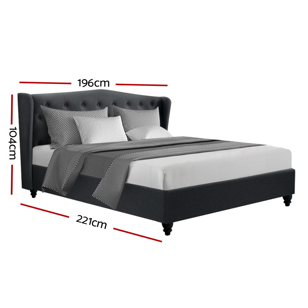 Diamond Bed & Mattress Package - Charcoal King