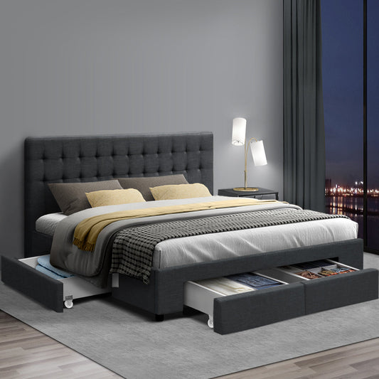 Pluto Bed & Mattress Package - Charcoal King