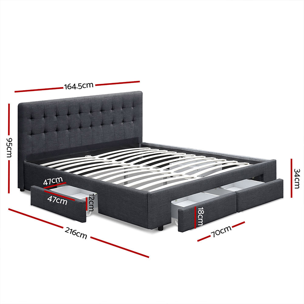 Pluto Bed & Mattress Package - Charcoal Queen