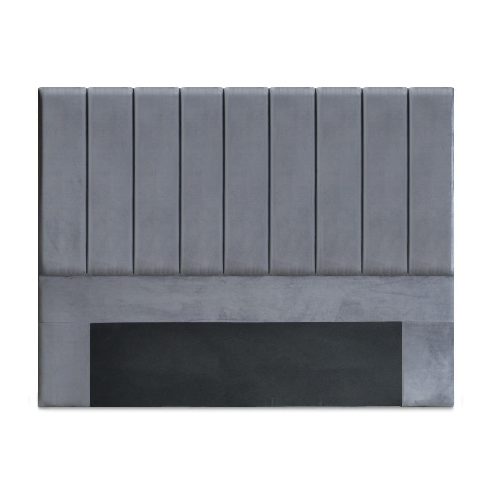 Bed Headboard Velvet - Grey King