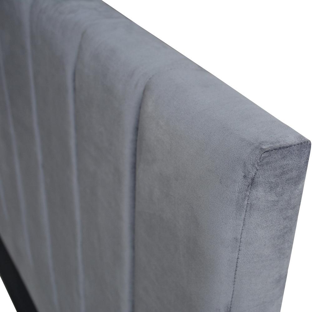 Bed Headboard Velvet - Grey King