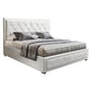 Savannah Bed Frame PU Leather Gas Lift Storage - White Double
