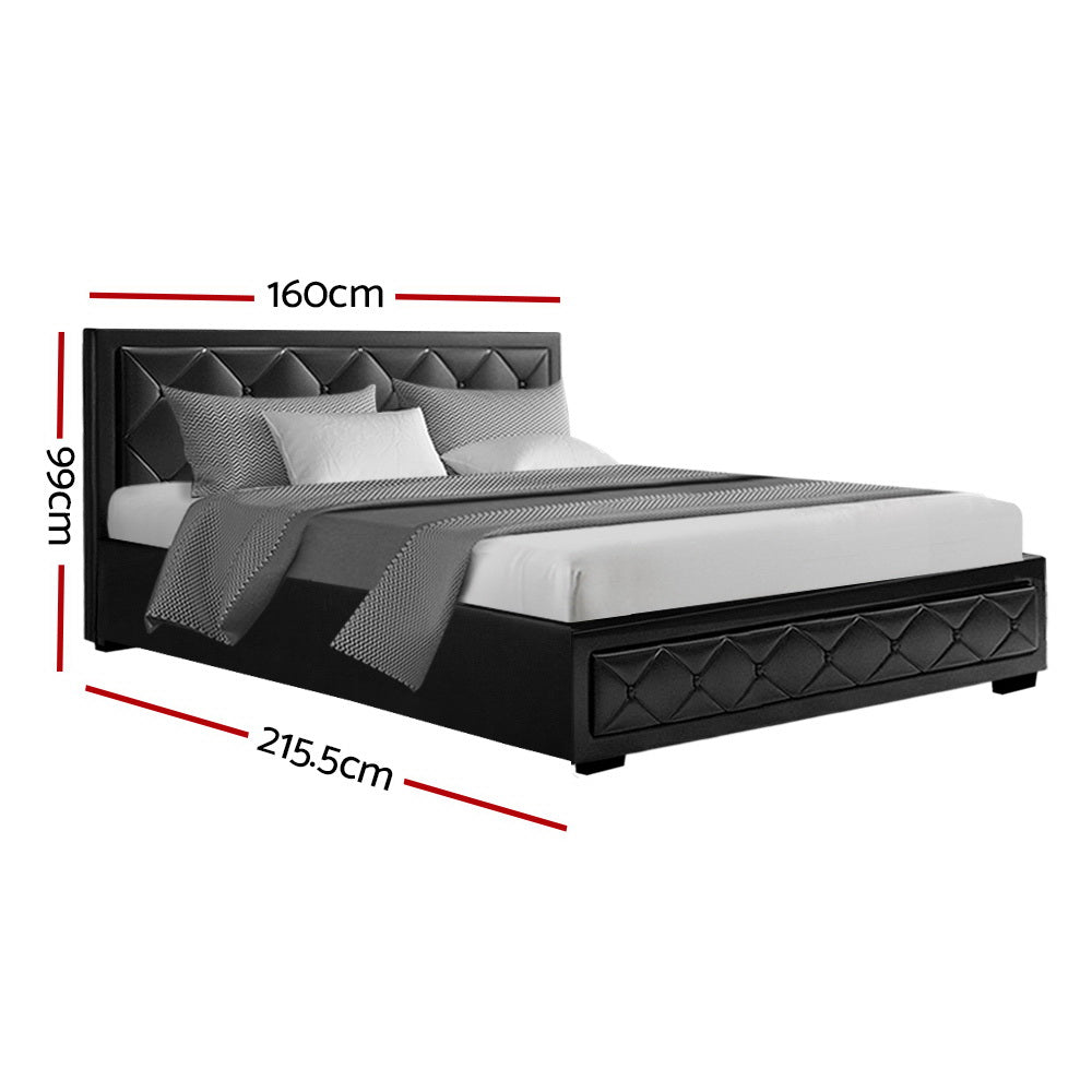 Amethyst Bed & Mattress Package - Black Queen