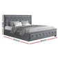 Savannah Grey Bed Frame Fabric Gas Lift Storage - King
