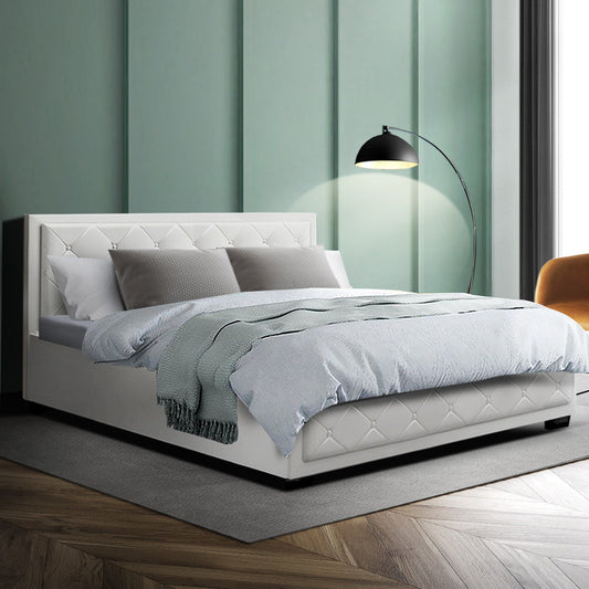 Helio 24cm Bed & Mattress Package - White Queen