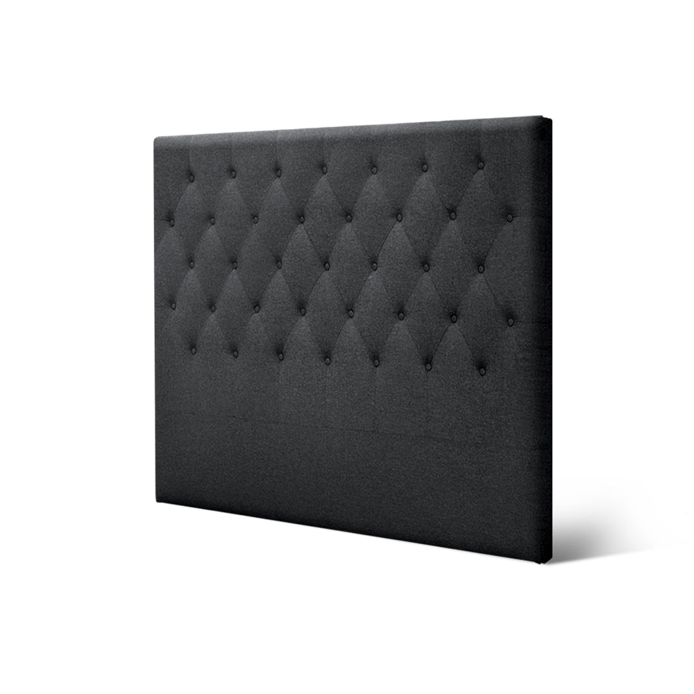 Bed Headboard Fabric Frame Base - Charcoal Double