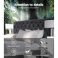 Bed Headboard Fabric Frame Base - Charcoal King