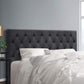 Bed Headboard Fabric Frame Base - Charcoal King