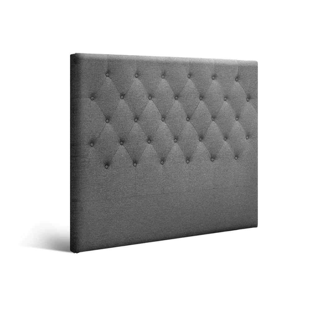 Bed Headboard Fabric - Grey King Single