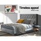 Bed Headboard Fabric - Grey King Single