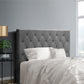 Bed Headboard Fabric - Grey King Single