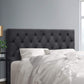 Bed Head Headboard Bedhead Fabric Frame Base - Charcoal Queen