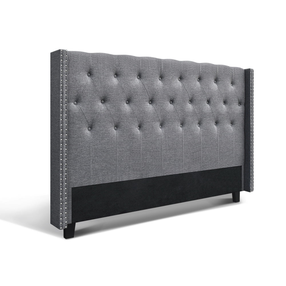 Bed Headboard Fabric Frame Base - Grey King