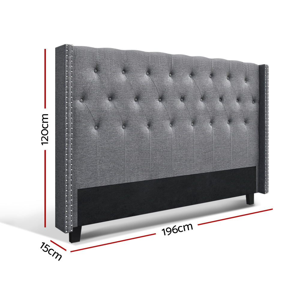 Bed Headboard Fabric - Grey King