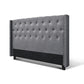 Bed Headboard Fabric Frame Base - Grey King