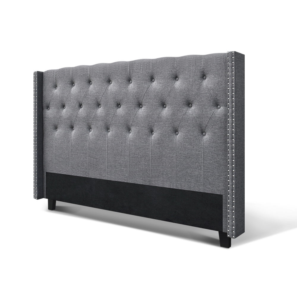 Bed Headboard Fabric Frame Base - Grey King