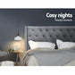 Bed Headboard Fabric - Grey King