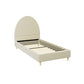 Apia Bed Frame Base with Arched Headboard Velvet Fabric - Cream Single