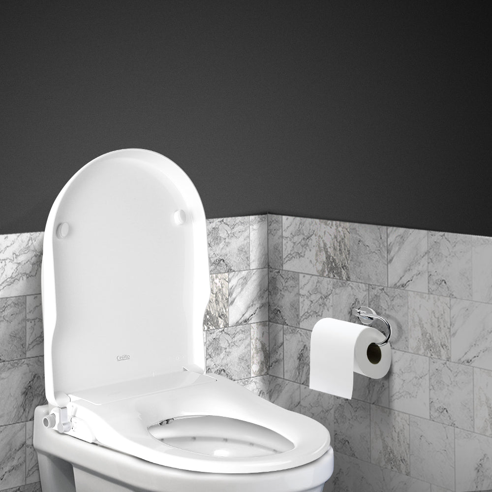37cm Wide Non Electric Bidet Toilet Seat Bathroom - White