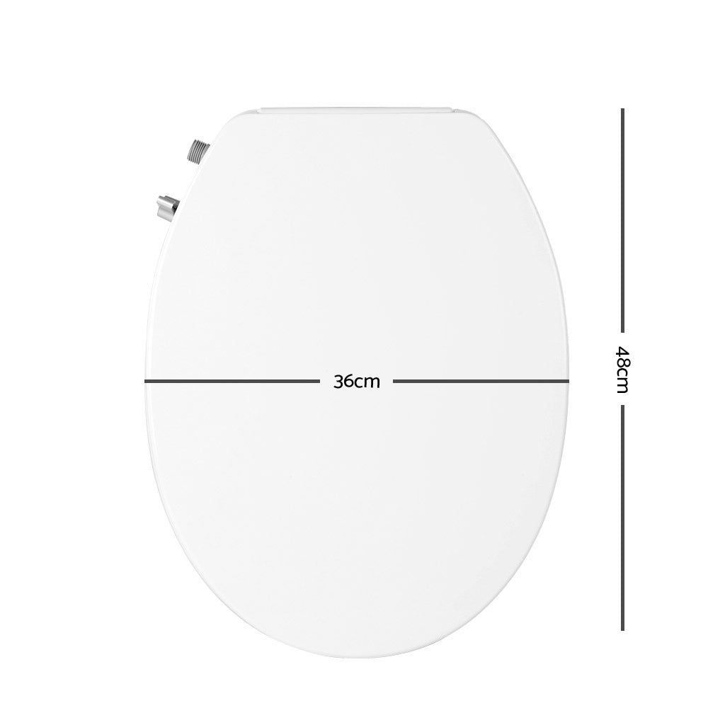 36cm Wide Non Electric Bidet Toilet Seat Bathroom - White